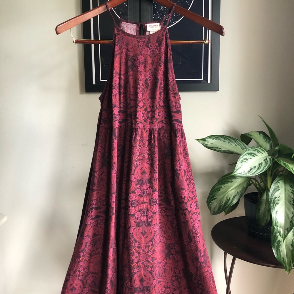 Burgundy midi light weight sun dress